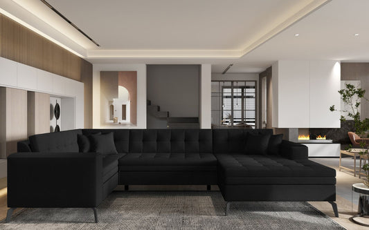 Corner Sleeper Sofa Montez 21 | size: Width: 340cm, Height: 93cm, Depth: 180cm | color: Flores | image: 1 | variant: 1014920