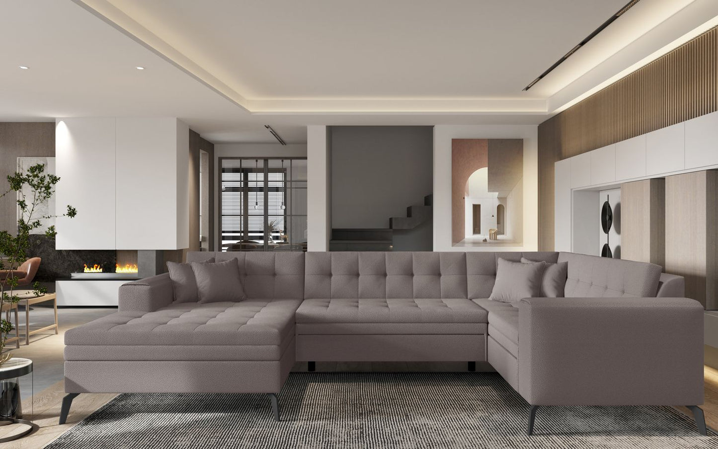 Corner Sleeper Sofa Montez 3 | size: Width: 340cm, Height: 93cm, Depth: 180cm | color: Savoi | image: 1 | variant: 1014902