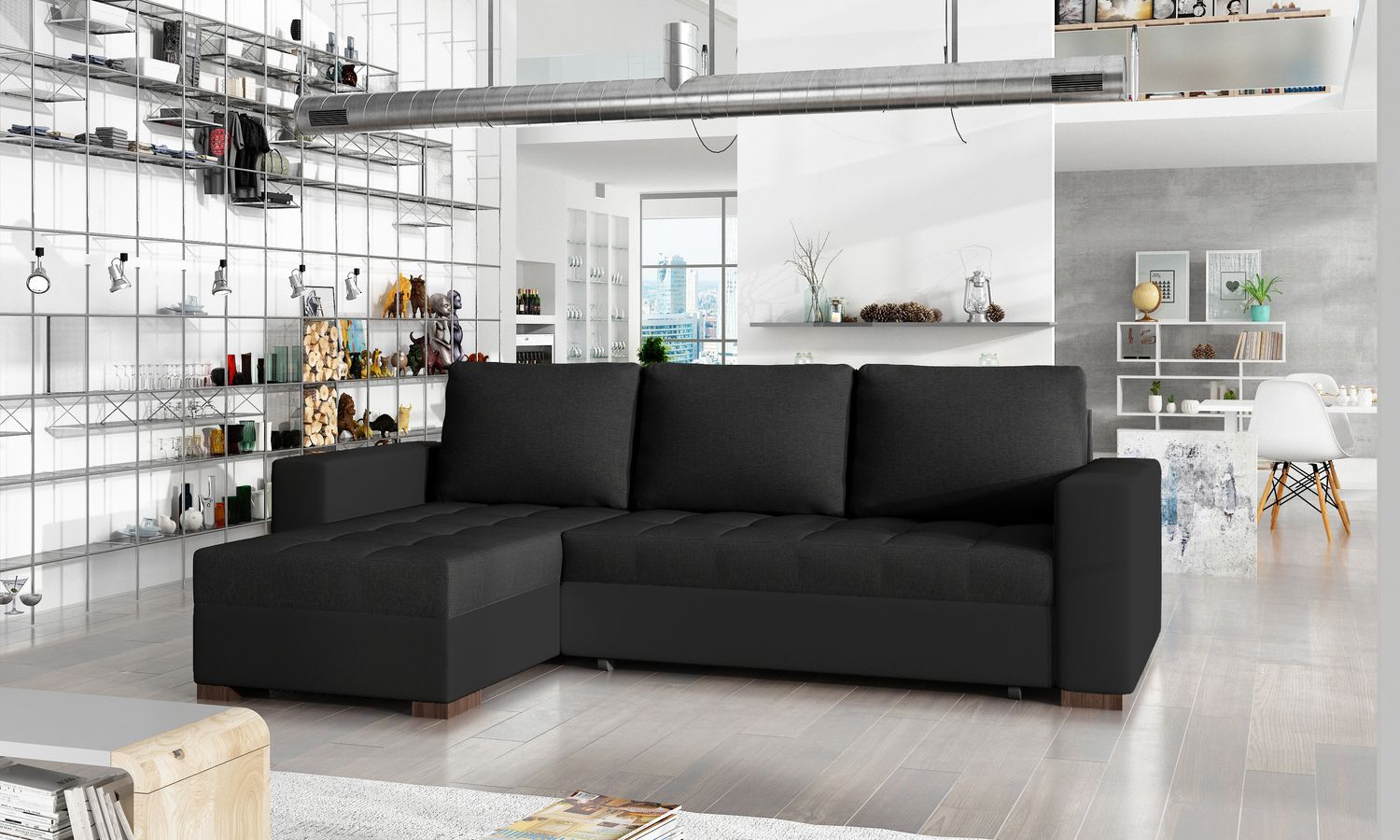 Corner Sleeper Sofa Newark 10 | size: Width: 237cm, Height: 90cm, Depth: 57cm | color: Sawana/Soft | image: 1 | variant: 1016169