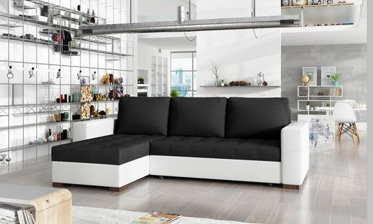Corner Sleeper Sofa Newark 7 | size: Width: 237cm, Height: 90cm, Depth: 57cm | color: Sawana/Soft | image: 1 | variant: 1016166