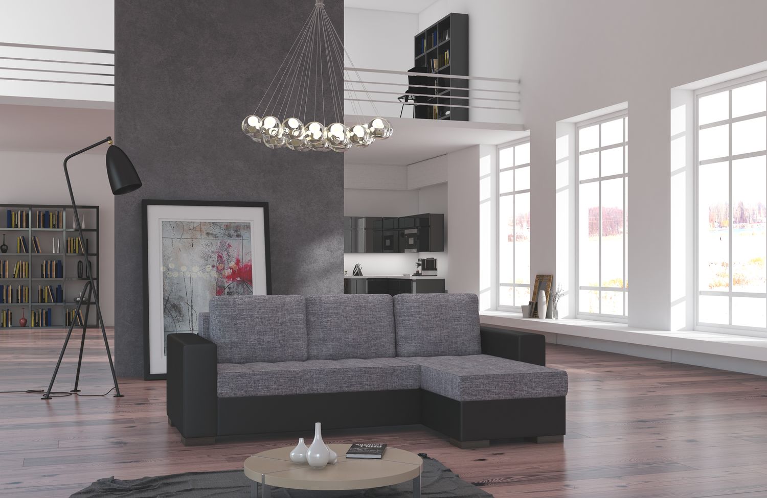 Corner Sleeper Sofa Newark 9 | size: Width: 237cm, Height: 90cm, Depth: 57cm | color: Sawana/Soft | image: 1 | variant: 1016168