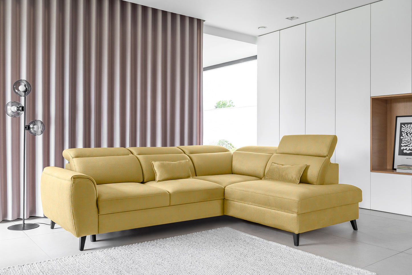 Corner Sleeper Sofa Noble 85 | size: Width: 255cm, Height: 100cm, Depth: 201cm | color: Savoi | image: 1 | variant: 1015136