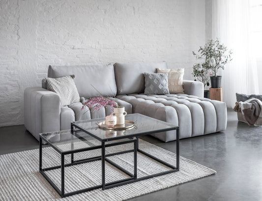 Corner Sleeper Sofa Norwich 22 | size: Width: 250cm, Height: 92cm, Depth: 175cm | color: Monolith | image: 1 | variant: 1015161