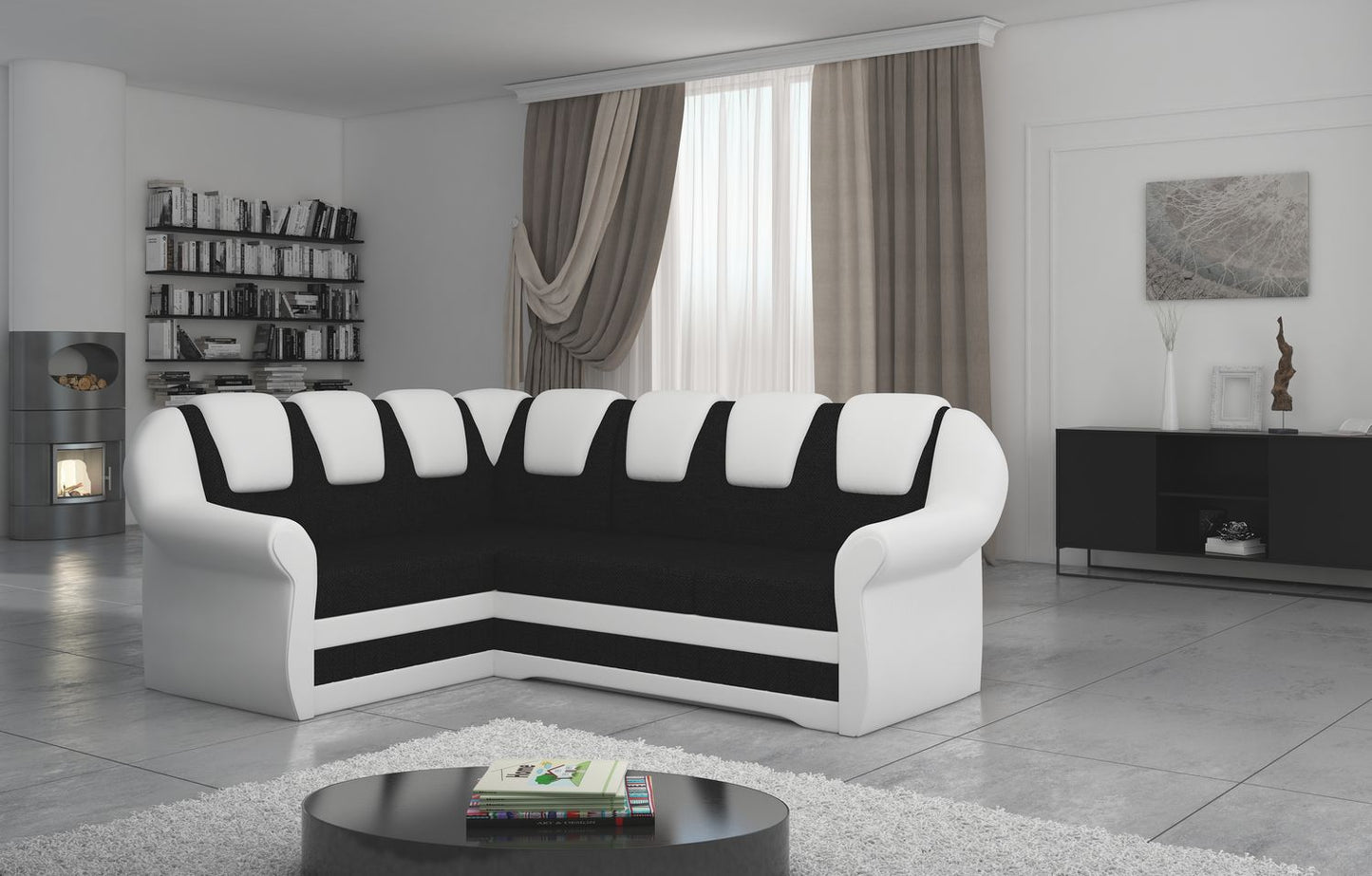 Corner Sleeper Sofa Oakham 12 | size: Width: 243cm, Height: 105cm, Depth: 55cm | color: Sawana/Soft | image: 1 | variant: 1016776