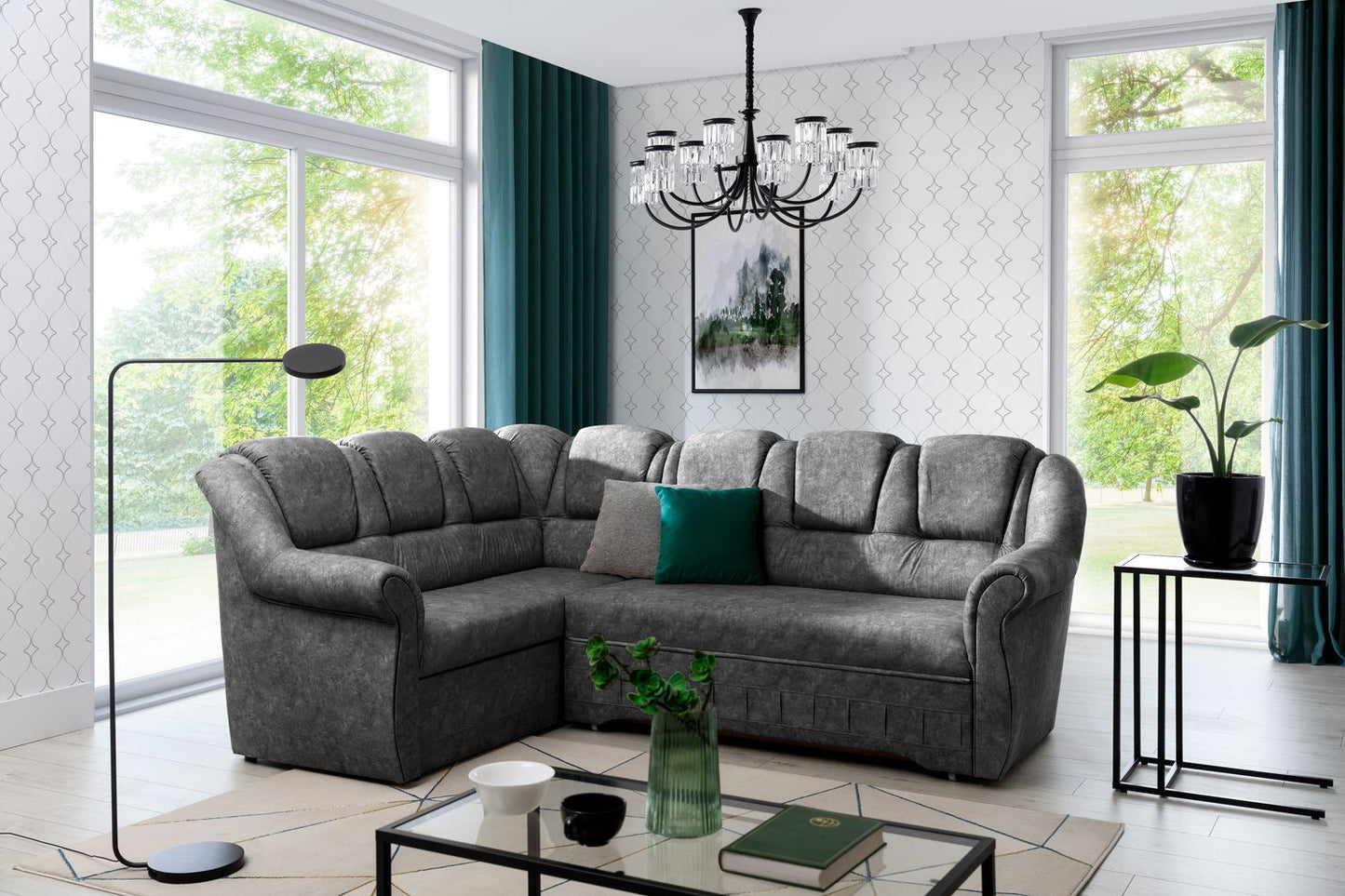 Corner Sleeper Sofa Oakham 43 | size: Width: 243cm, Height: 105cm, Depth: 190cm | color: Dora | image: 1 | variant: 1016807