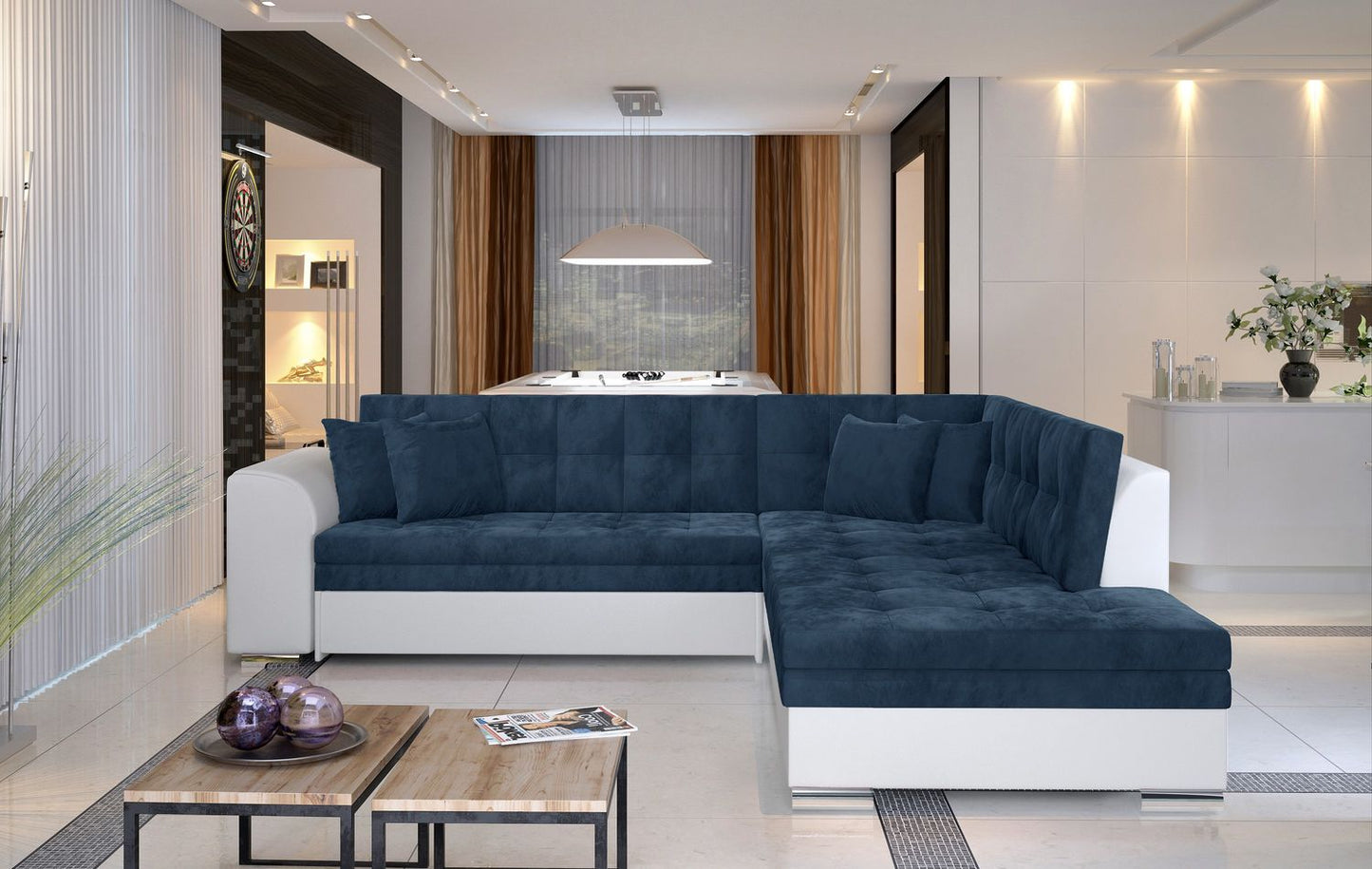 Corner Sleeper Sofa Pieretta 39 | size: Width: 260cm, Height: 80cm, Depth: 58cm | color: Kronos/Soft | image: 1 | variant: 1016323