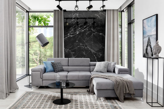 Corner Sleeper Sofa Ricardo 2 | size: Width: 281cm, Height: 88cm, Depth: 205cm | color: Gray | image: 1 | variant: 1014008