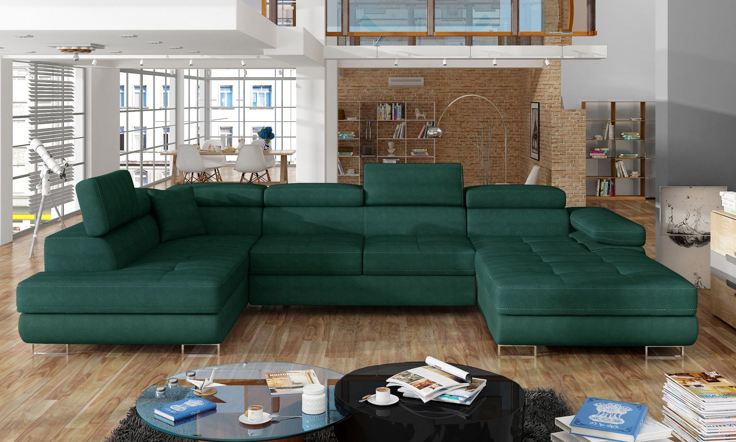 Corner Sleeper Sofa Rodrigo 28 | size: Width: 345cm, Height: 90cm, Depth: 58cm | color: Kronos | image: 1 | variant: 1016396