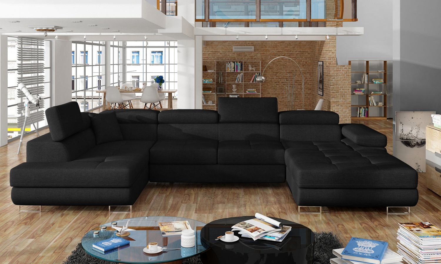 Corner Sleeper Sofa Rodrigo 34 | size: Width: 345cm, Height: 90cm, Depth: 58cm | color: Sawana | image: 1 | variant: 1016402
