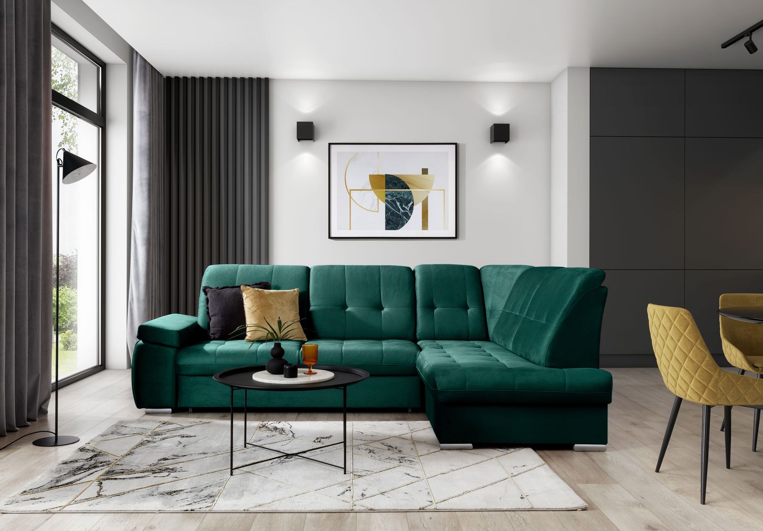 Corner Sleeper Sofa Sado 69 | size: Width: 272cm, Height: 95cm, Depth: 192cm | color: Nube | image: 1 | variant: 1015257