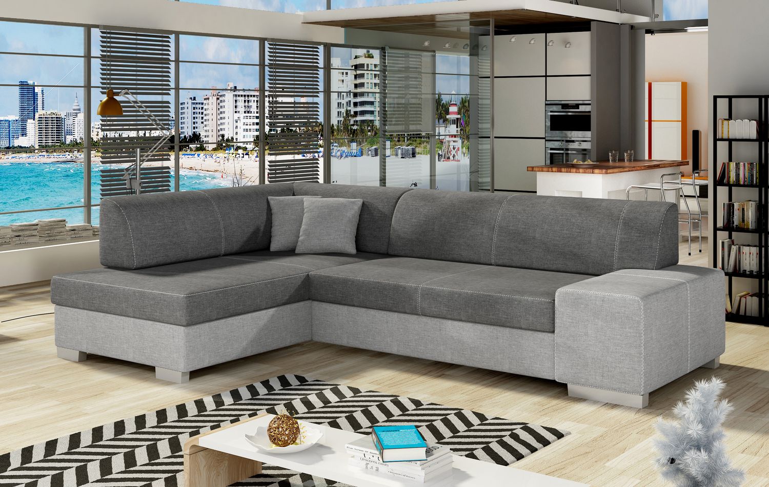 Corner Sleeper Sofa Salisbury 17 | size: Width: 268cm, Height: 73cm, Depth: 167cm | color: Sawana | image: 1 | variant: 1016620