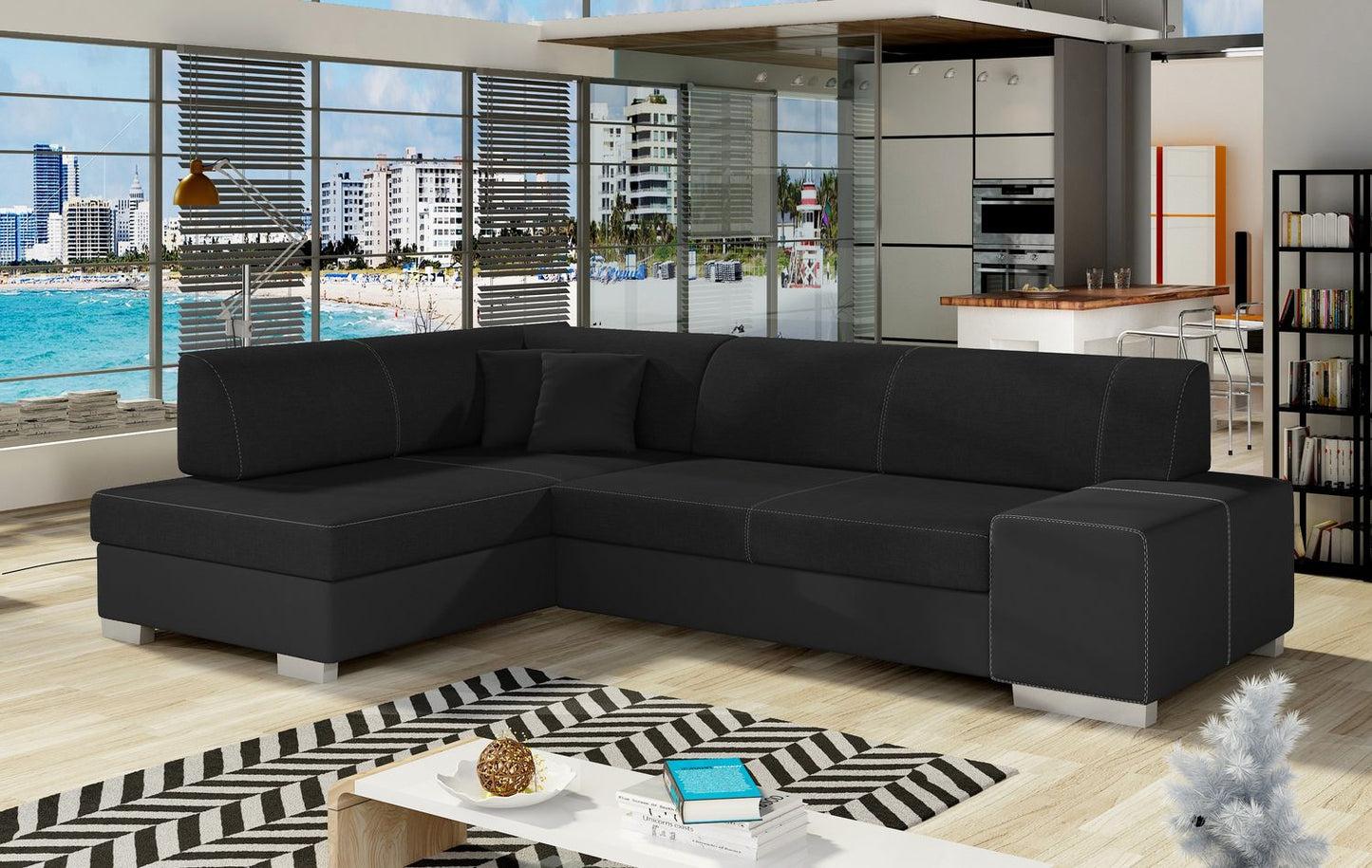 Corner Sleeper Sofa Salisbury 29 | size: Width: 268cm, Height: 73cm, Depth: 167cm | color: Sawana/Soft | image: 1 | variant: 1016632