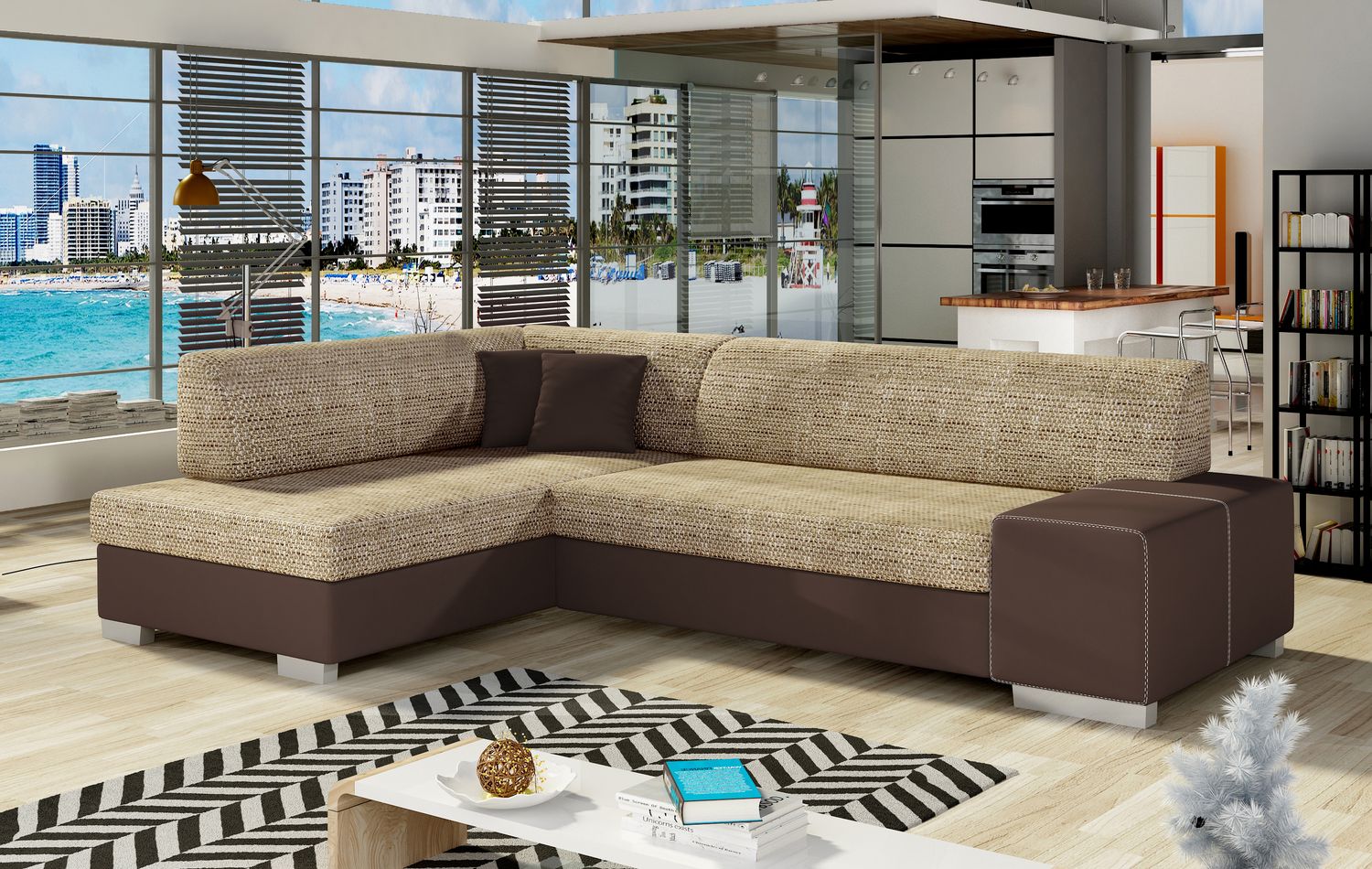 Corner Sleeper Sofa Salisbury 8 | size: Width: 268cm, Height: 73cm, Depth: 167cm | color: Berlin/Soft | image: 1 | variant: 1016611