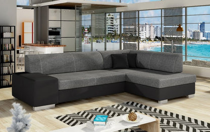 Corner Sleeper Sofa Salisbury | size: Width: 268cm, Height: 73cm, Depth: 167cm | color: Black/Grey | image: 0 | variant: 1008868