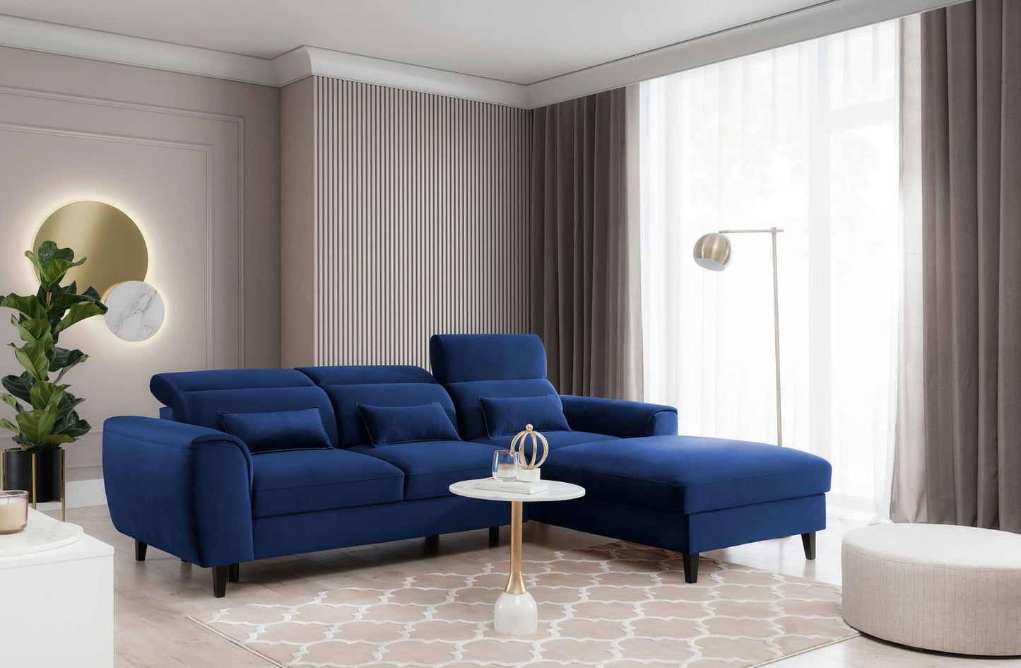 Corner Sleeper Sofa Scarborough 20 | size: Width: 267cm, Height: 100cm, Depth: 196cm | color: Velvetmat | image: 1 | variant: 1015448