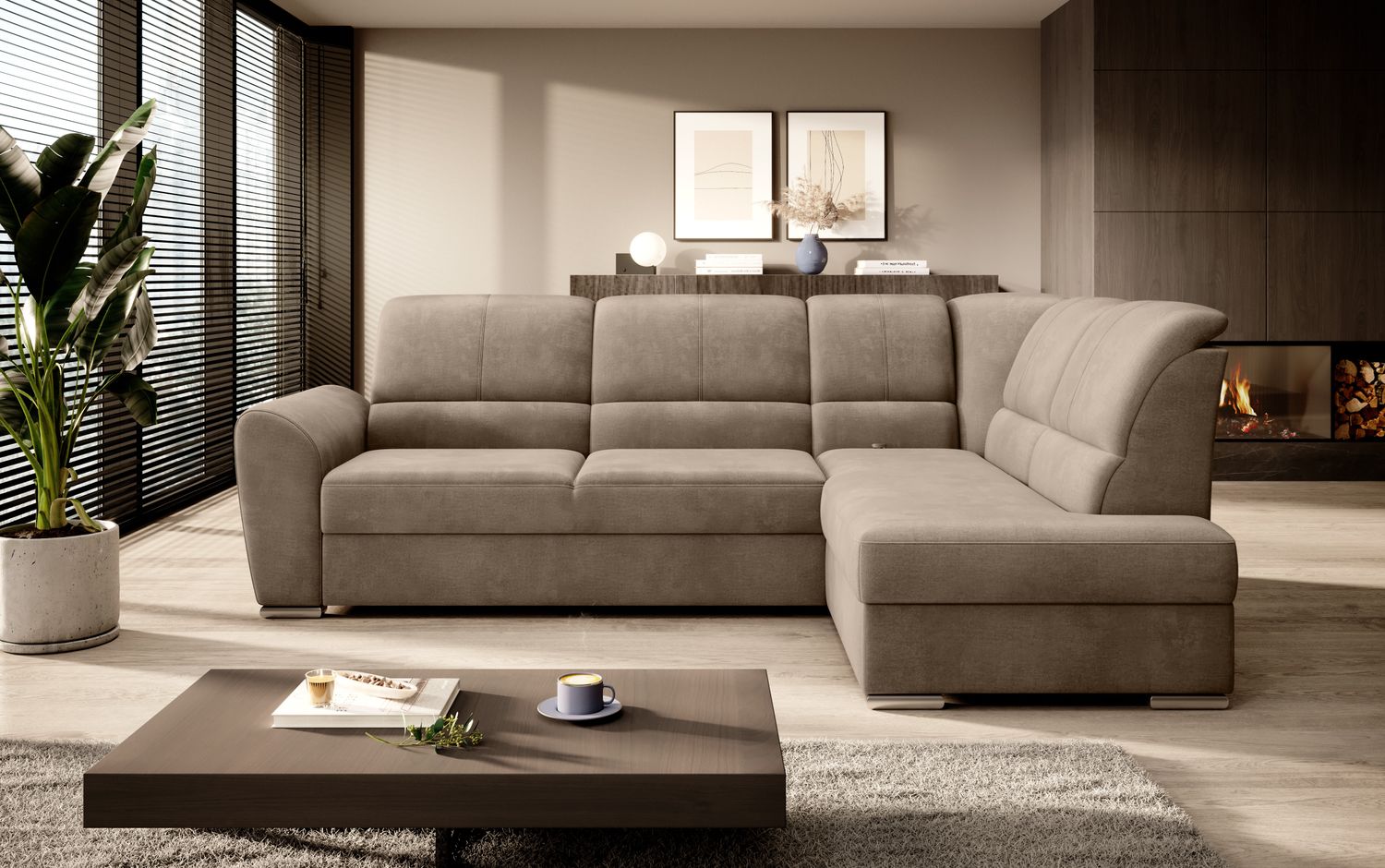 Corner Sleeper Sofa Siber 60 | size: Width: 270cm, Height: 93cm, Depth: 186cm | color: Nube | image: 1 | variant: 1015328