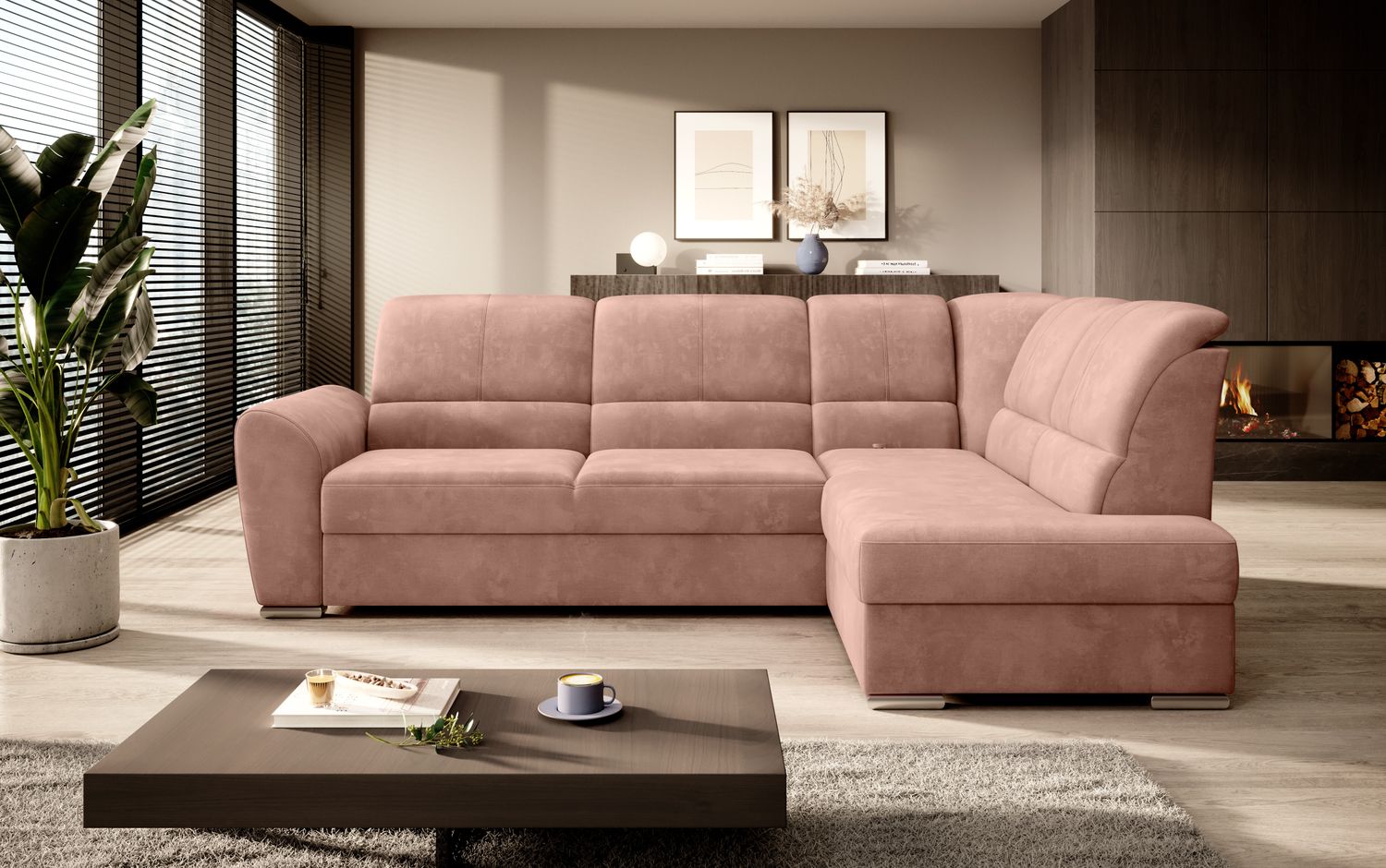 Corner Sleeper Sofa Siber 65 | size: Width: 270cm, Height: 93cm, Depth: 186cm | color: Nube | image: 1 | variant: 1015333