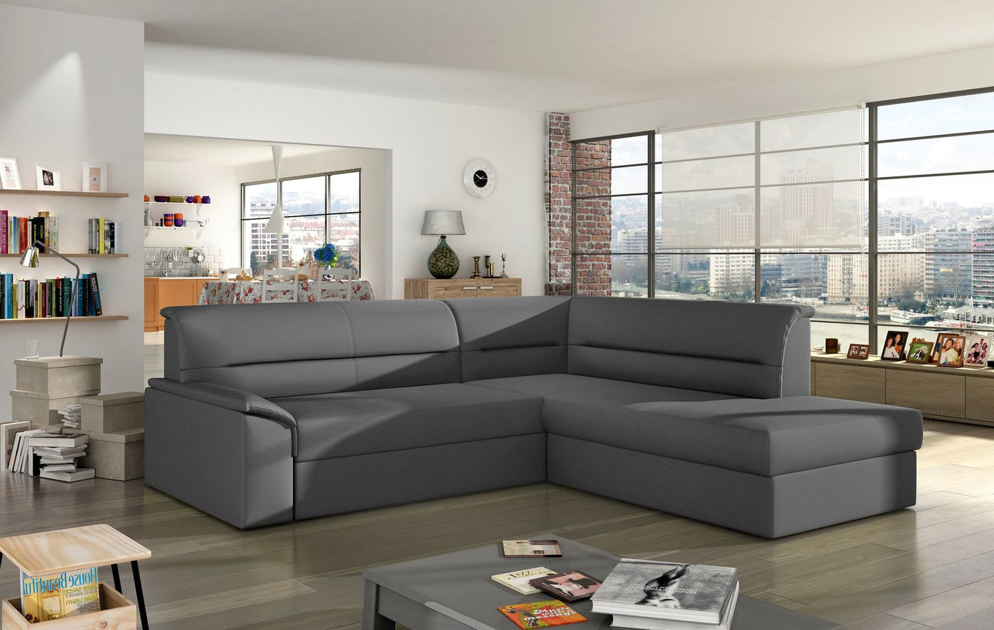 Corner Sleeper Sofa Sleaford 14 | size: Width: 212cm, Height: 90cm, Depth: 65cm | color: Soft | image: 1 | variant: 1016447