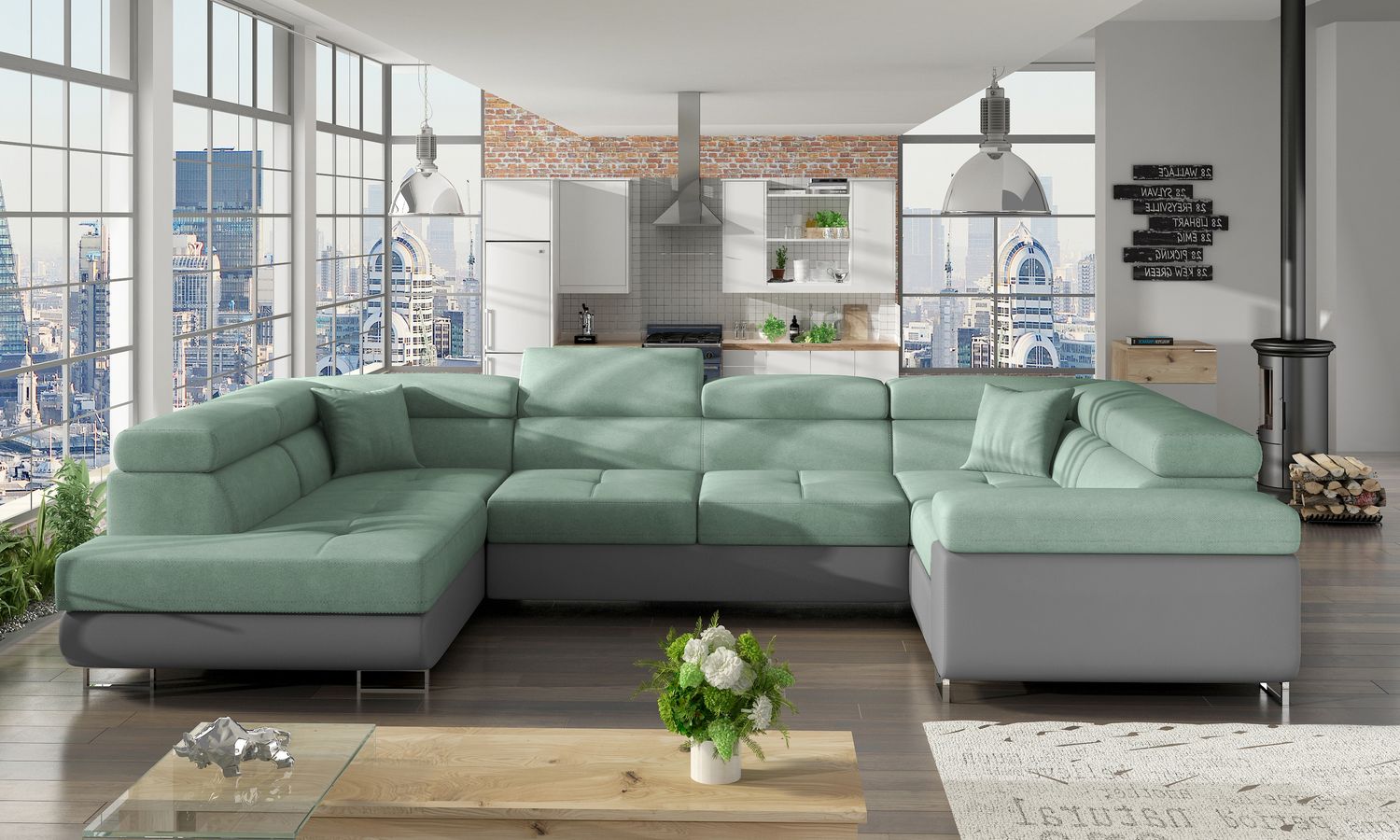 Corner Sleeper Sofa Stamford 20 | size: Width: 340cm, Height: 90cm, Depth: 58cm | color: Soft/Soro | image: 1 | variant: 1016726