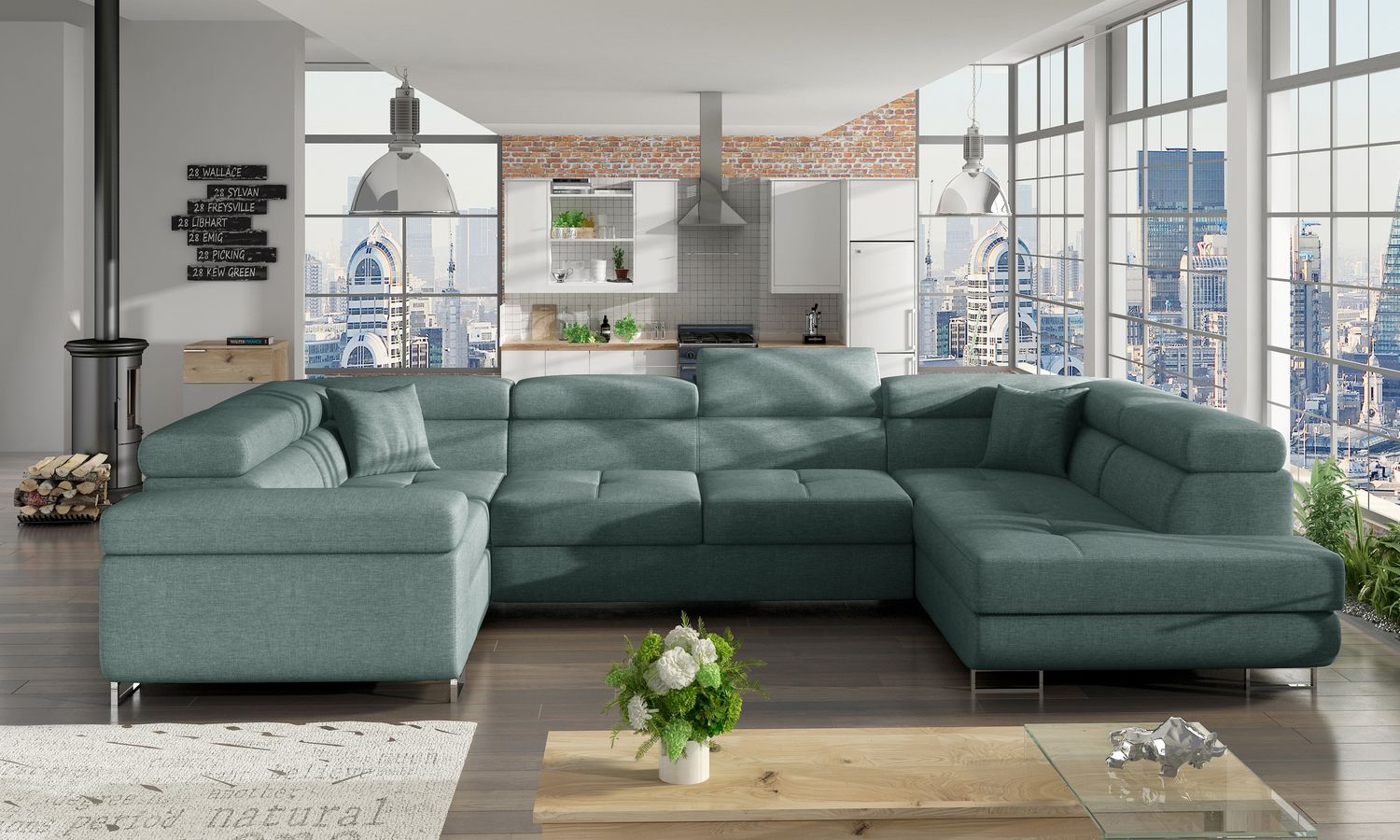 Corner Sleeper Sofa Stamford 25 | size: Width: 202cm, Height: 90cm, Depth: 58cm | color: Cover | image: 1 | variant: 1016731