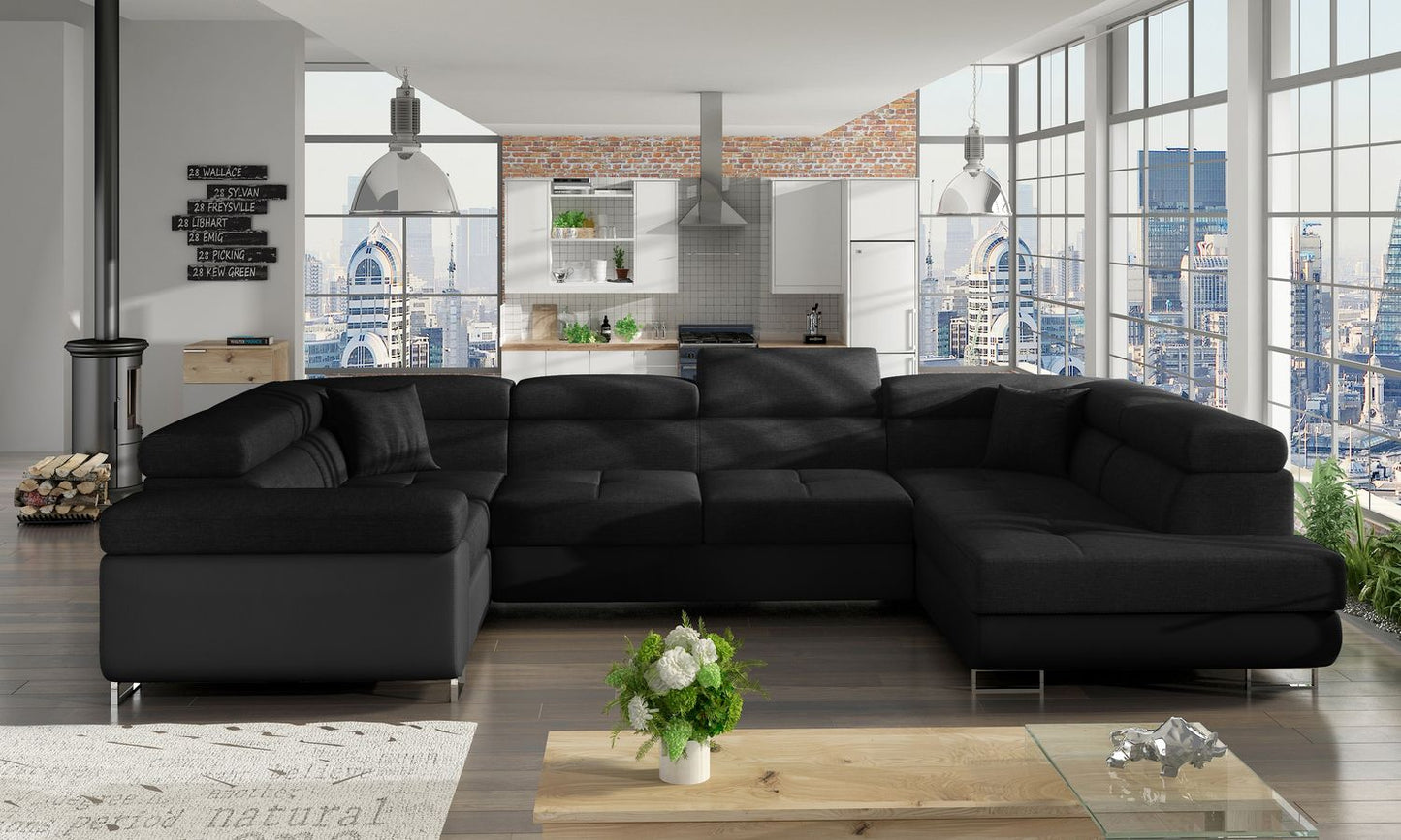 Corner Sleeper Sofa Stamford 49 | size: Width: 202cm, Height: 90cm, Depth: 58cm | color: Sawana/Soft | image: 1 | variant: 1016755