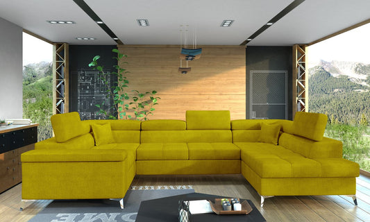 Corner Sleeper Sofa Thiago 1 | size: Width: 208cm, Height: 88cm, Depth: 43cm | color: Omega | image: 1 | variant: 1016469
