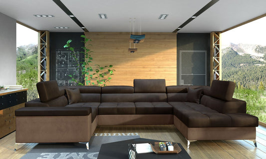 Corner Sleeper Sofa Thiago 14 | size: Width: 208cm, Height: 88cm, Depth: 43cm | color: Monolith | image: 1 | variant: 1016482