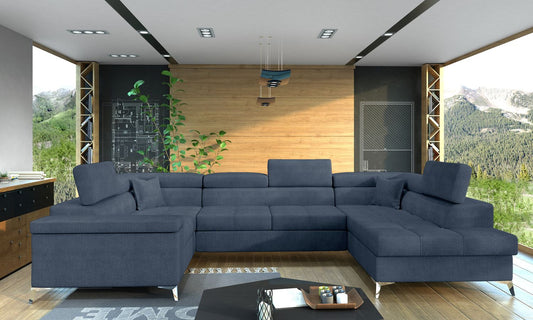 Corner Sleeper Sofa Thiago 2 | size: Width: 208cm, Height: 88cm, Depth: 43cm | color: Omega | image: 1 | variant: 1016470