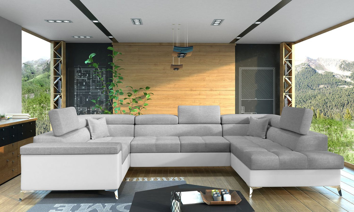Corner Sleeper Sofa Thiago 8 | size: Width: 208cm, Height: 88cm, Depth: 43cm | color: Sawana/Soft | image: 1 | variant: 1016476