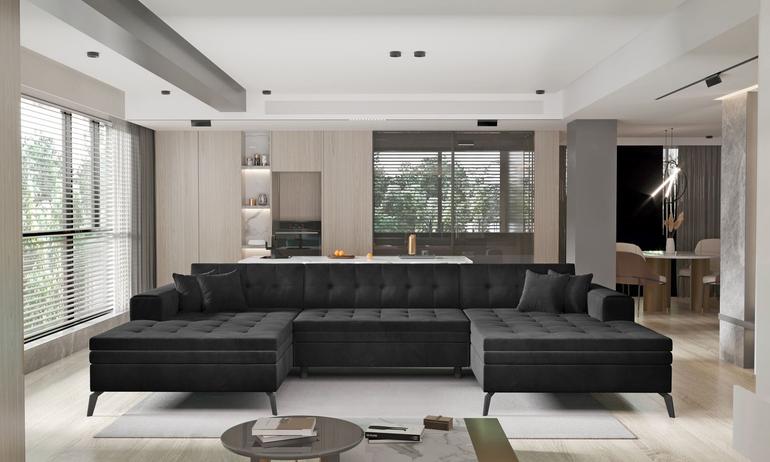 Corner Sleeper Sofa Vertizo 4 | size: Width: 350cm, Height: 93cm, Depth: 170cm | color: Lukso | image: 1 | variant: 1015406