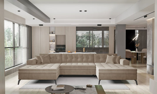 Corner Sleeper Sofa Vertizo 8 | size: Width: 350cm, Height: 93cm, Depth: 170cm | color: Nube | image: 1 | variant: 1015410