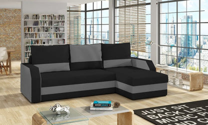 Corner Sleeper Sofa Warwick | size: Width: 237cm, Height: 90cm, Depth: 150cm | color: Black/Grey | image: 0 | variant: 1008935