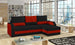 Corner Sleeper Sofa Warwick | size: Width: 237cm, Height: 90cm, Depth: 150cm | color: Black/Red | image: 0 | variant: 1008936