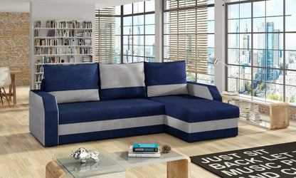 Corner Sleeper Sofa Warwick | size: Width: 237cm, Height: 90cm, Depth: 150cm | color: Grey/Blue | image: 0 | variant: 1008941