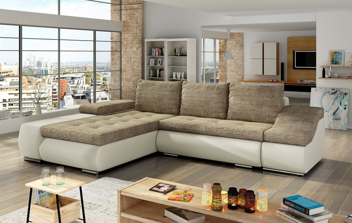 Corner Sleeper Sofa West St Denis | size: Width: 296cm, Height: 88cm, Depth: 53cm | color: Berlin/Soft | image: 1 | variant: 1009429