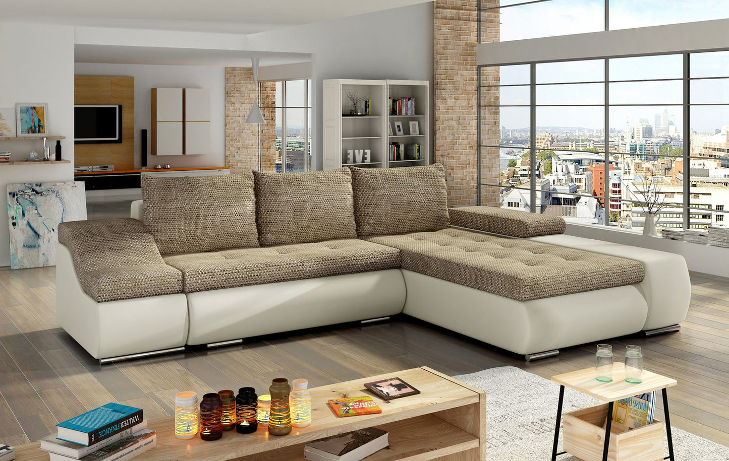 Corner Sleeper Sofa West St Denis | size: Width: 296cm, Height: 88cm, Depth: 53cm | color: Berlin/Soft | image: 1 | variant: 1009440