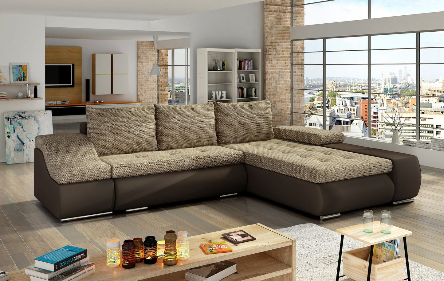 Corner Sleeper Sofa West St Denis | size: Width: 296cm, Height: 88cm, Depth: 53cm | color: Berlin/Soft | image: 1 | variant: 1009441