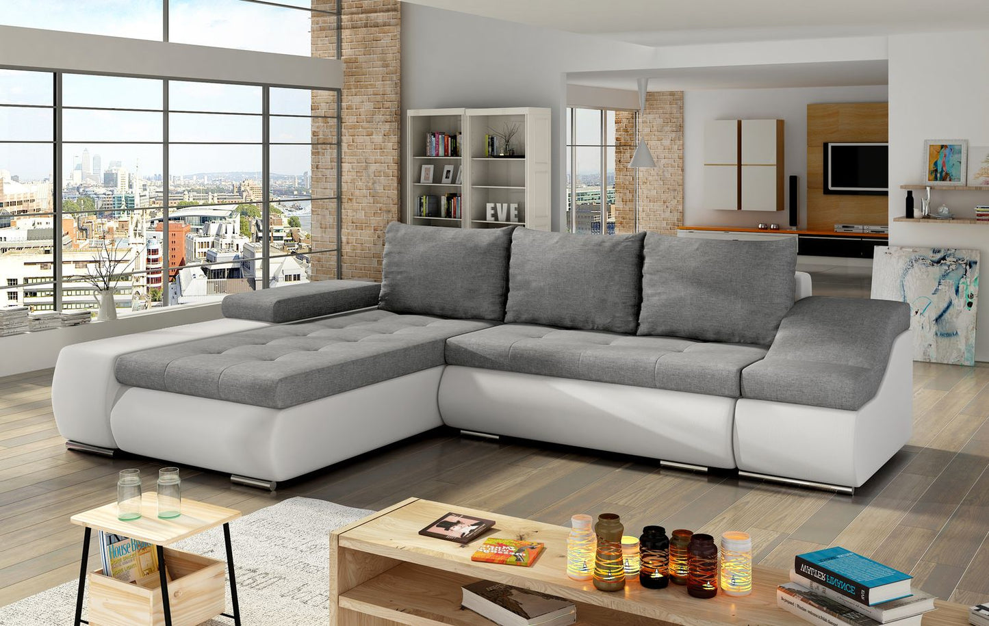 Corner Sleeper Sofa West St Denis | size: Width: 296cm, Height: 88cm, Depth: 53cm | color: Sawana/Soft | image: 1 | variant: 1009431