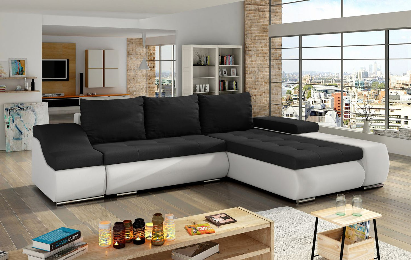 Corner Sleeper Sofa West St Denis | size: Width: 296cm, Height: 88cm, Depth: 53cm | color: Sawana/Soft | image: 1 | variant: 1009443