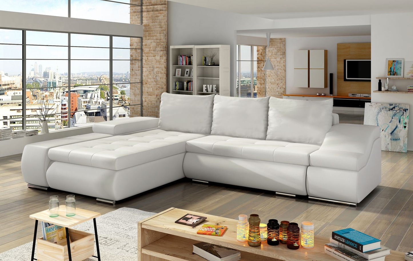 Corner Sleeper Sofa West St Denis | size: Width: 296cm, Height: 88cm, Depth: 53cm | color: Soft | image: 1 | variant: 1009434