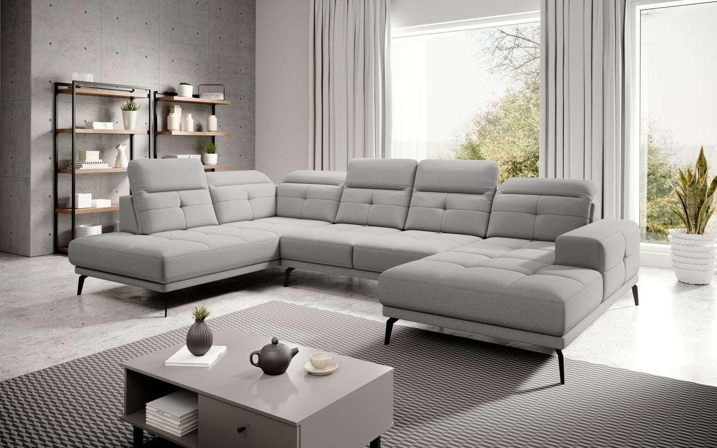 Corner Sofa Alnwick 2 | size: Width: 350cm, Height: 107cm, Depth: 205cm | color: Gojo | image: 1 | variant: 1015260