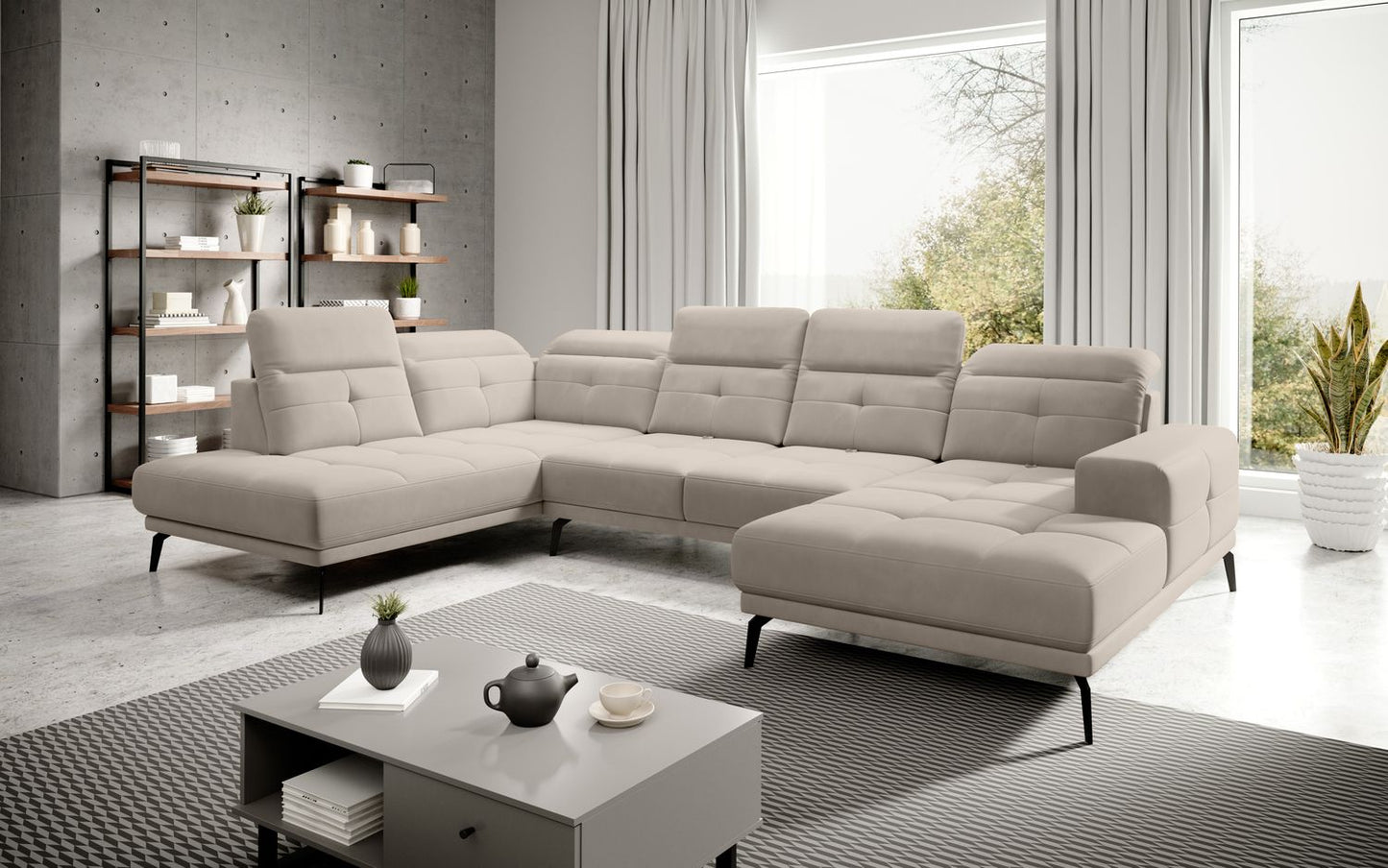 Corner Sofa Alnwick 26 | size: Width: 350cm, Height: 107cm, Depth: 205cm | color: Sola | image: 1 | variant: 1015284