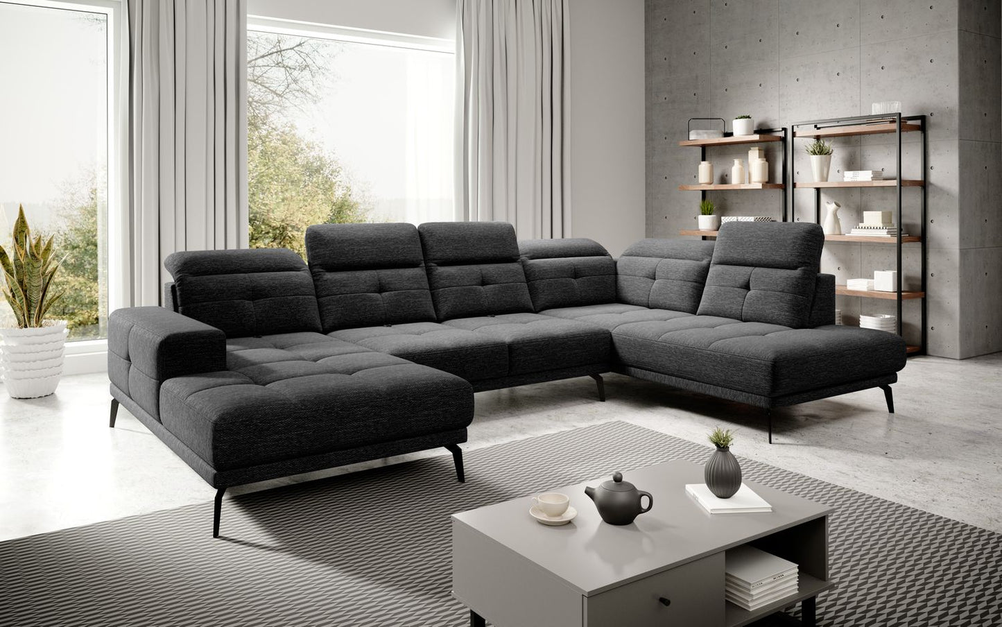 Corner Sofa Alnwick 69 | size: Width: 350cm, Height: 107cm, Depth: 205cm | color: Marte | image: 1 | variant: 1015327