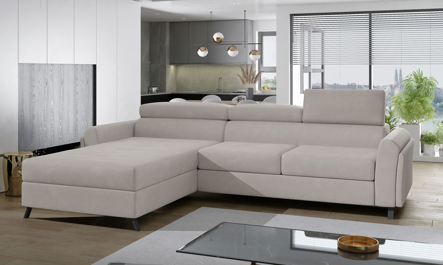 Corner Sofa Ashby 12 | size: Width: 300cm, Height: 98cm, Depth: 190cm | color: Paros | image: 1 | variant: 1017069