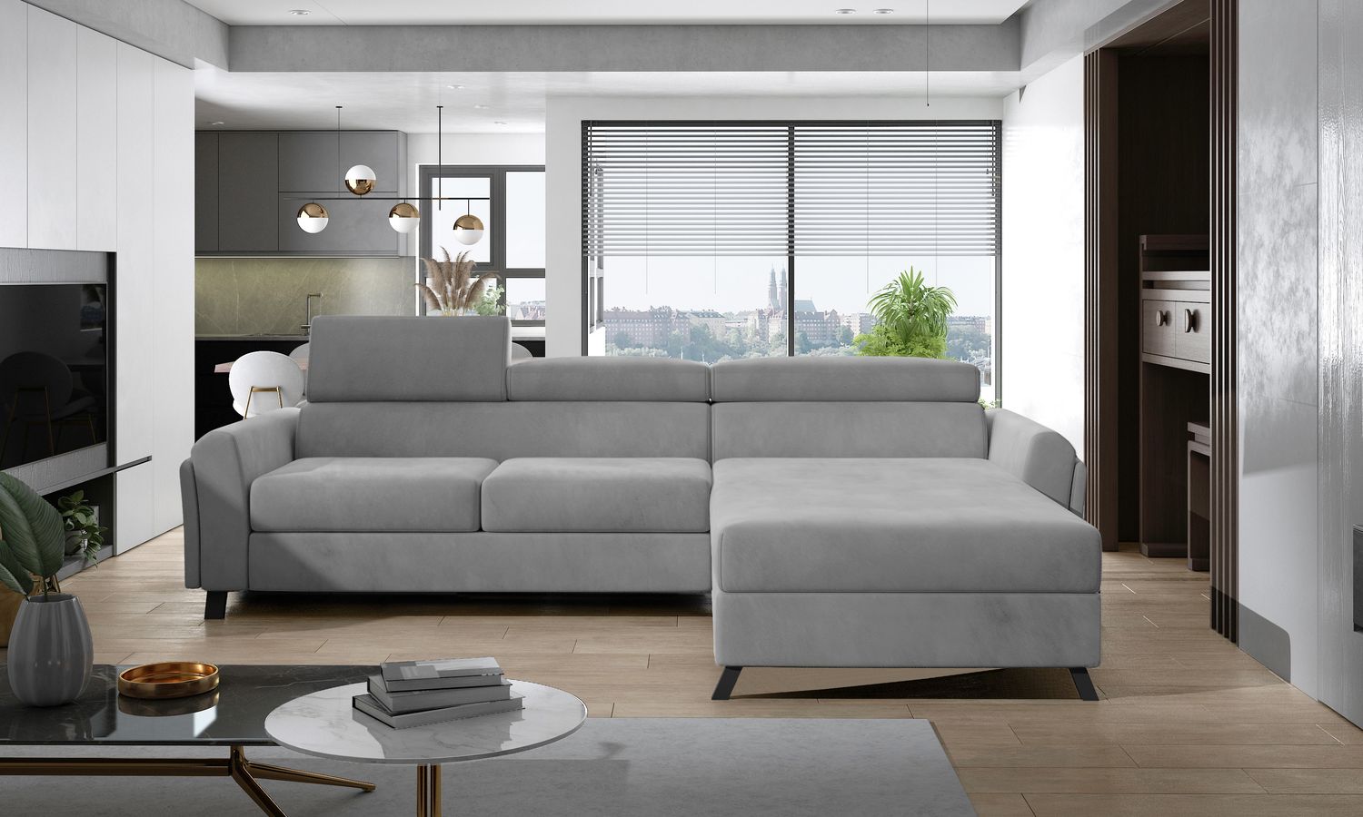 Corner Sofa Ashby 26 | size: Width: 300cm, Height: 98cm, Depth: 190cm | color: Monolith | image: 1 | variant: 1017083