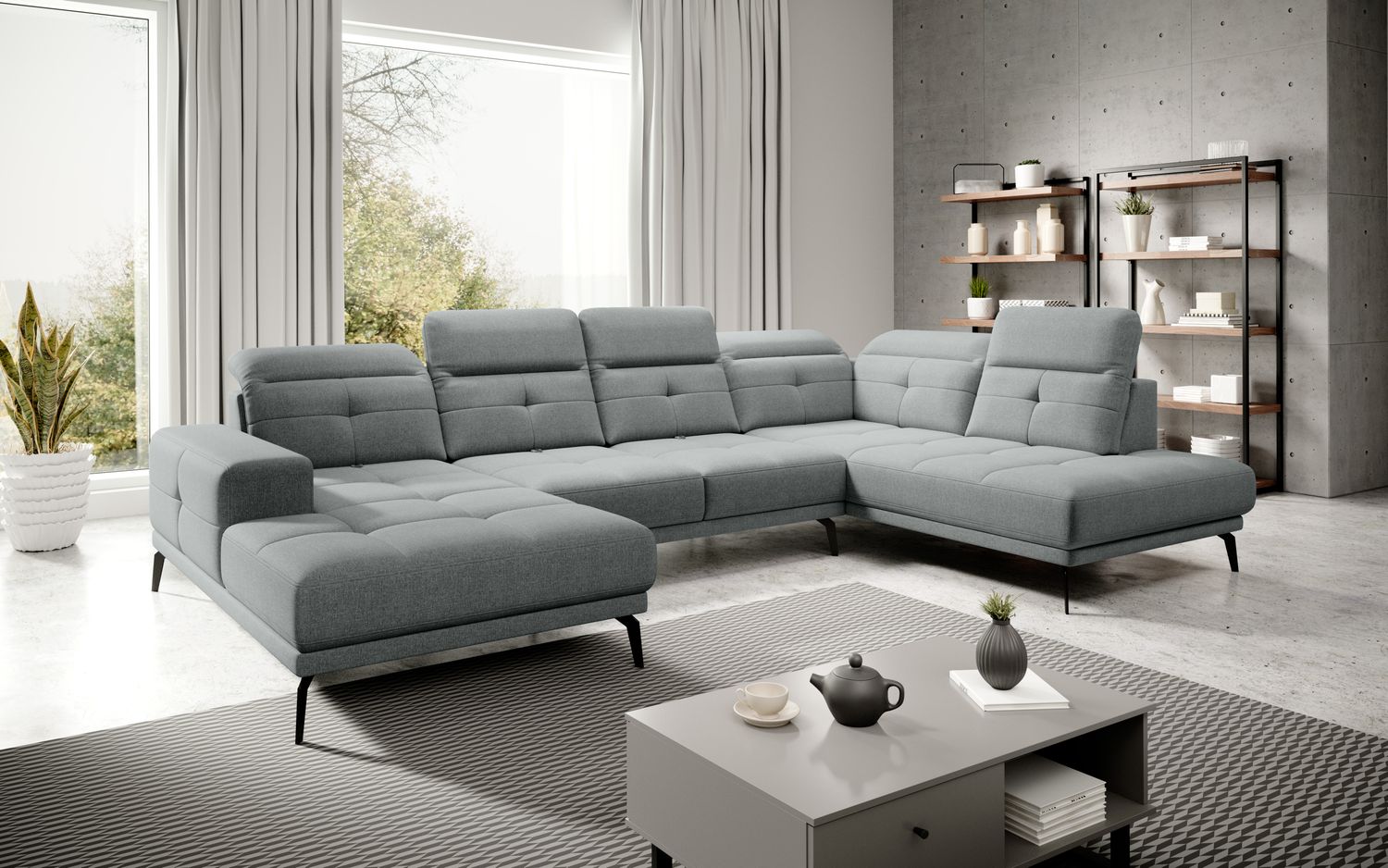 Corner Sofa Bretan 54 | size: Width: 350cm, Height: 107cm, Depth: 205cm | color: Vero | image: 1 | variant: 1014366