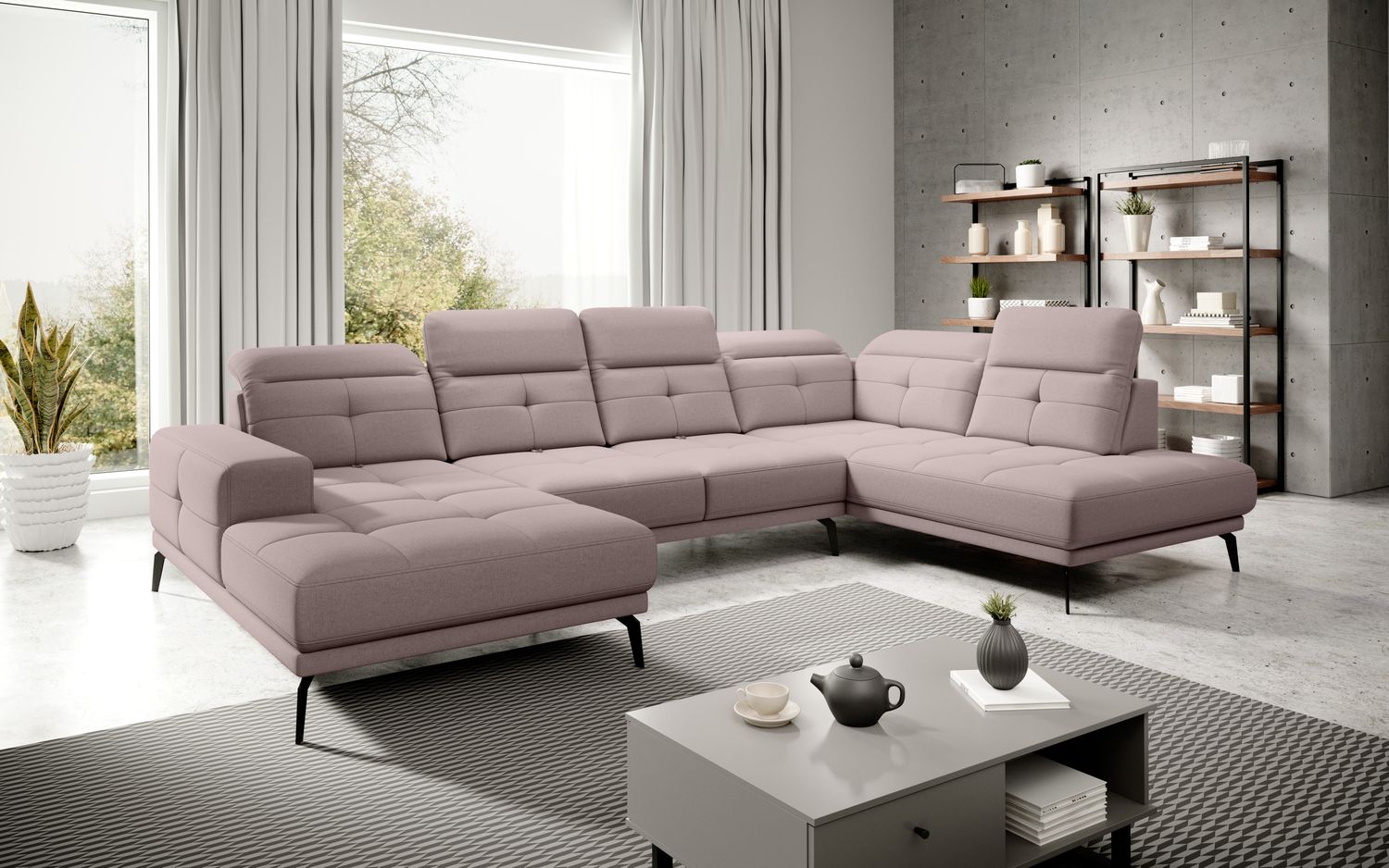 Corner Sofa Bretan 66 | size: Width: 350cm, Height: 107cm, Depth: 205cm | color: Gojo | image: 1 | variant: 1014378