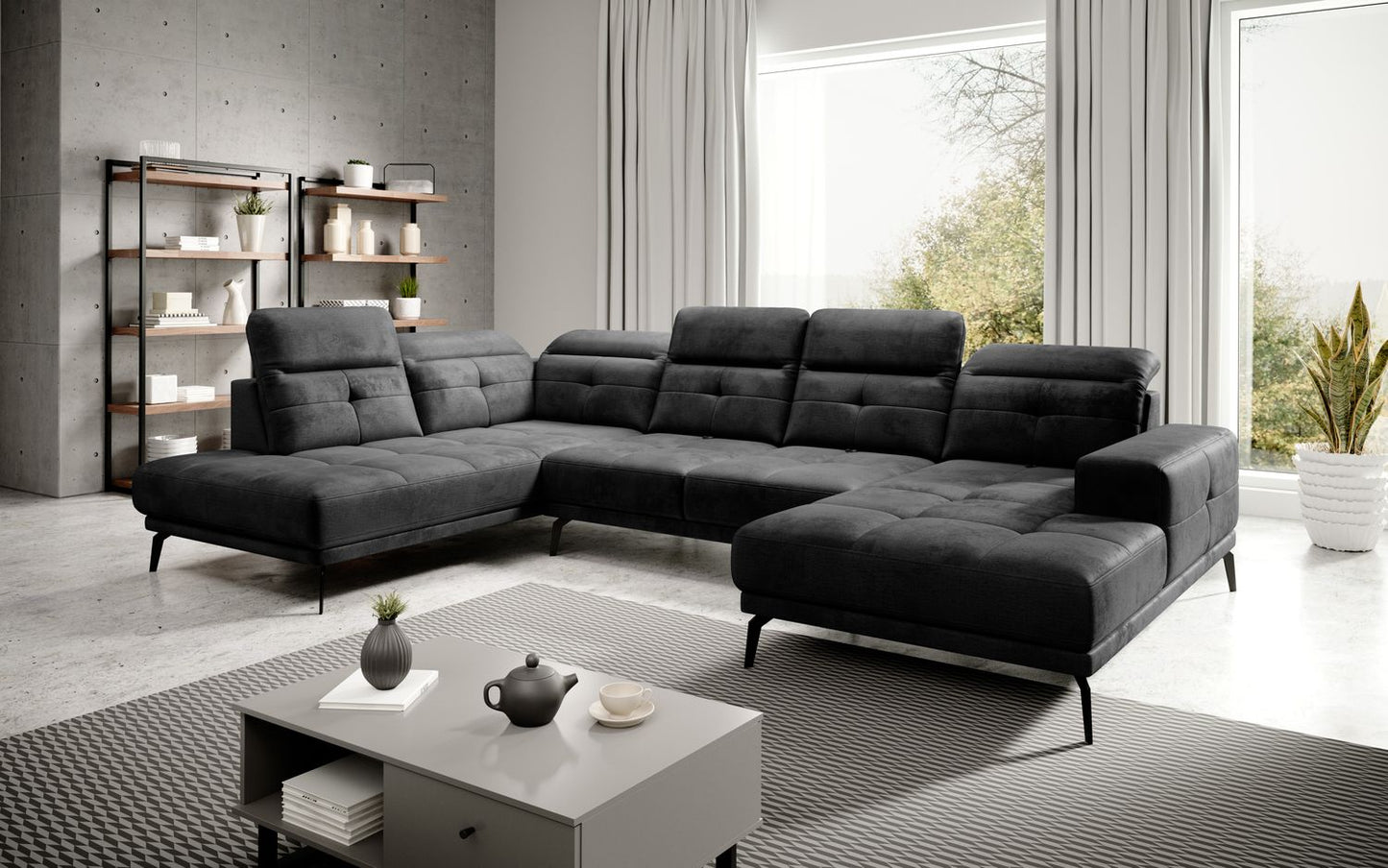 Corner Sofa Bretan 9 | size: Width: 350cm, Height: 107cm, Depth: 205cm | color: Nube | image: 1 | variant: 1014321