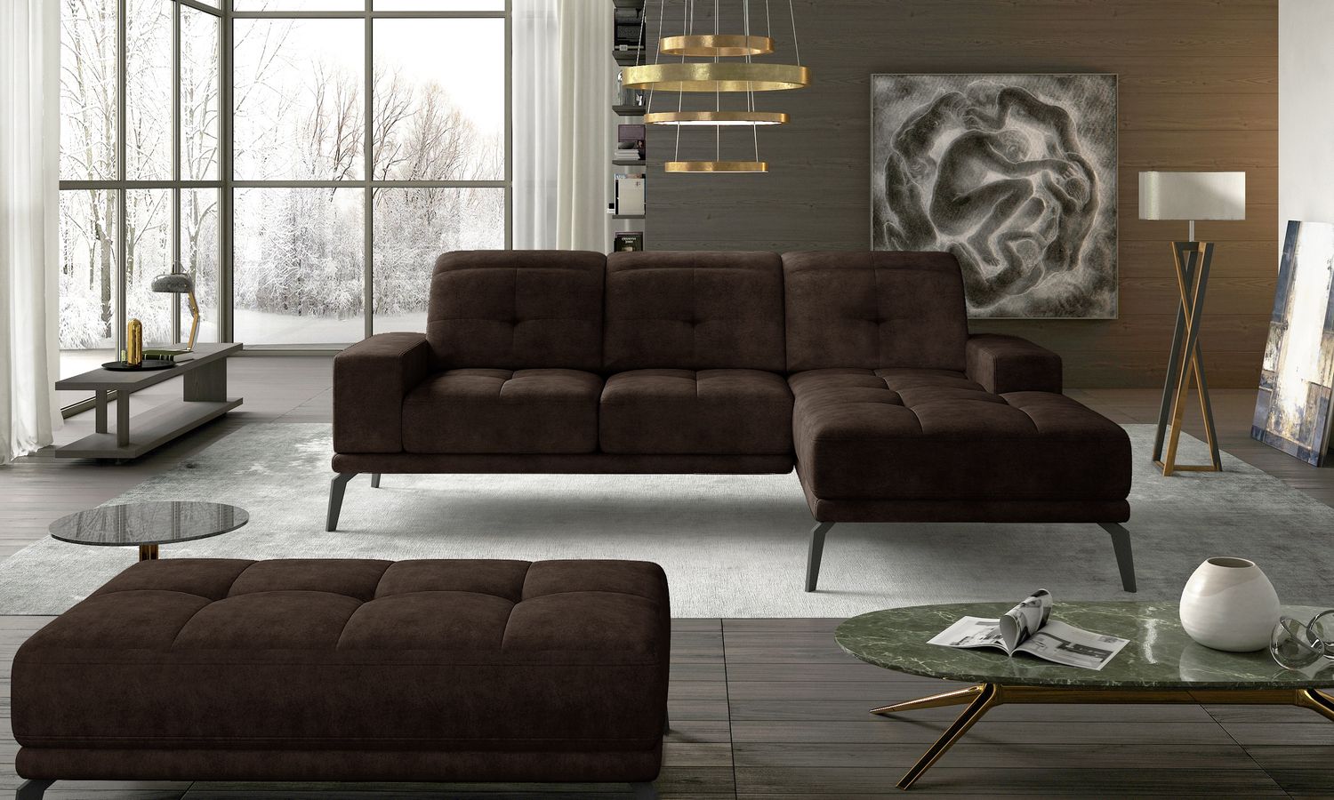 Corner Sofa East Piacenza 4 | size: Width: 265cm, Height: 98cm, Depth: 53cm | color: Dora | image: 1 | variant: 1017476