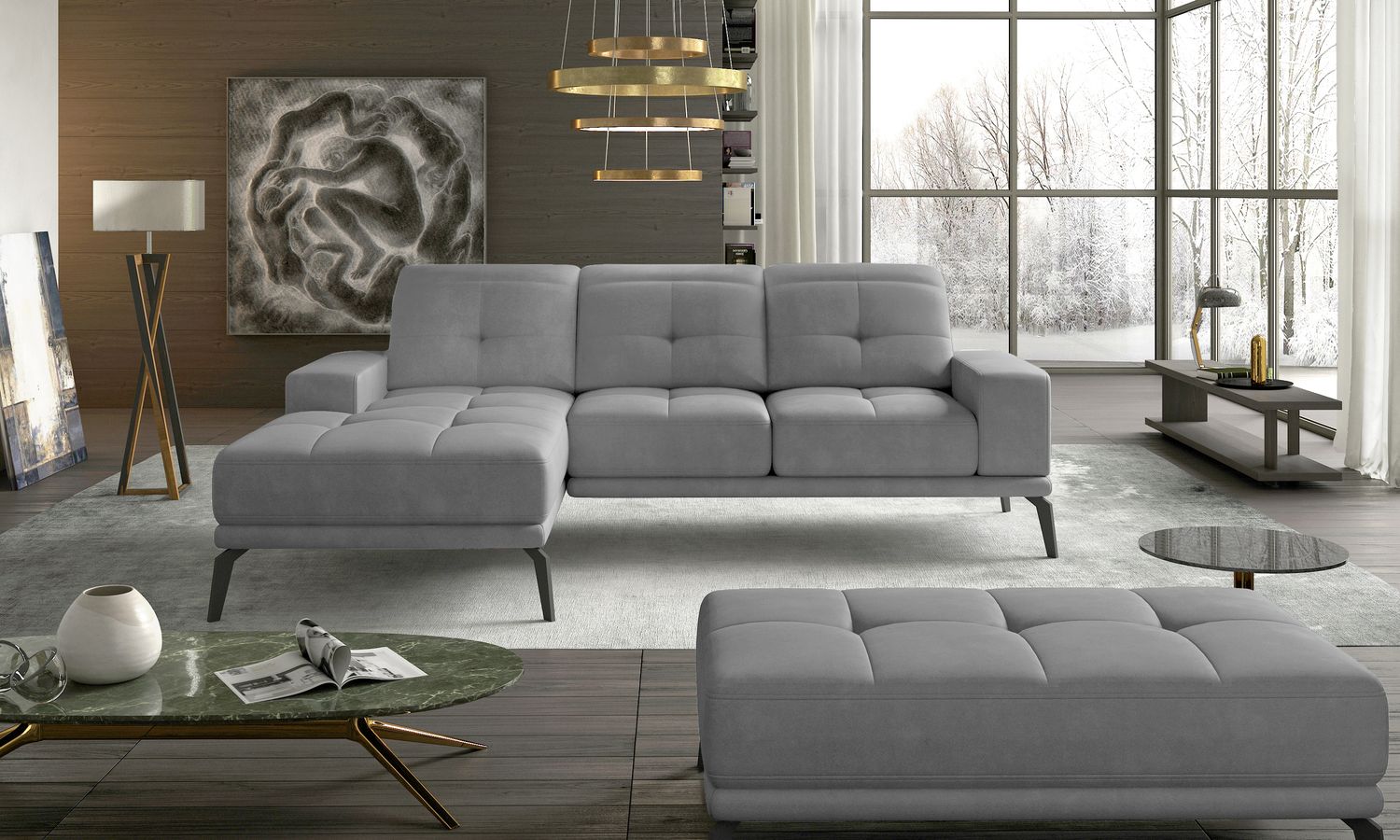 Corner Sofa East Piacenza 57 | size: Width: 265cm, Height: 98cm, Depth: 53cm | color: Paros | image: 1 | variant: 1017529